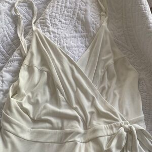 White wrap romper